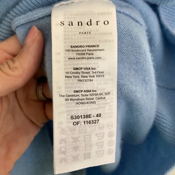 Sandro wool and cashmere v neck sweater - Picture 3 of 3